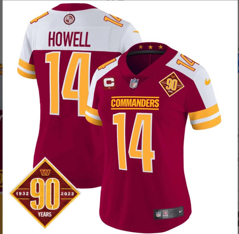 Women Washington Commanders 14 Howell 2024 NFL Nike red jerseys